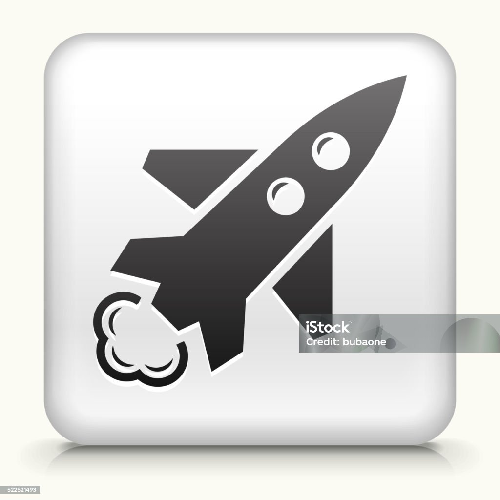 Rocket Button Square Square Button With Launching Rocket Royalty Free Vector Art Stock ...
