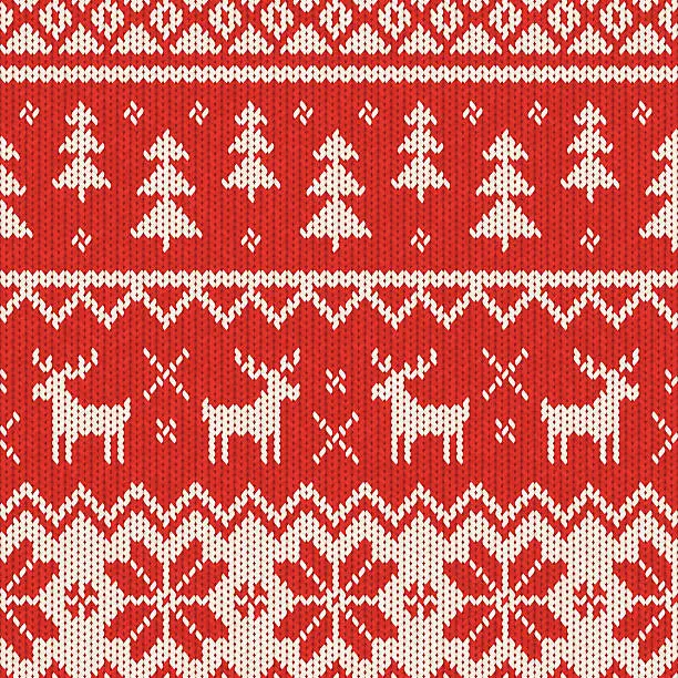 Vector illustration of Seamless Knitted Christmas Pattern