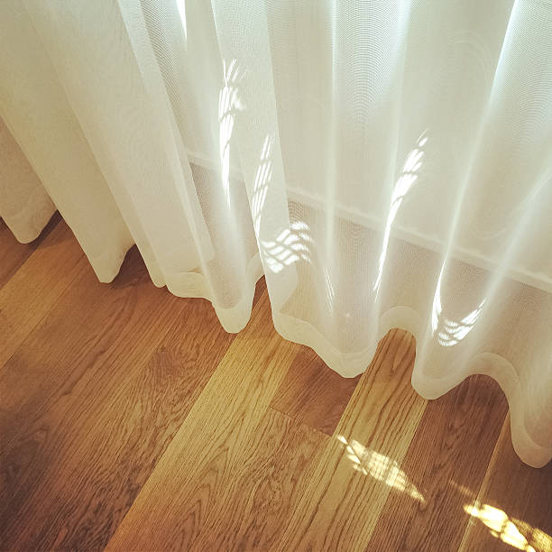 istock White curtain in a room with wooden floor 522525081