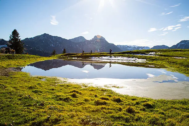 A wonderful day of hiking in the Alps.