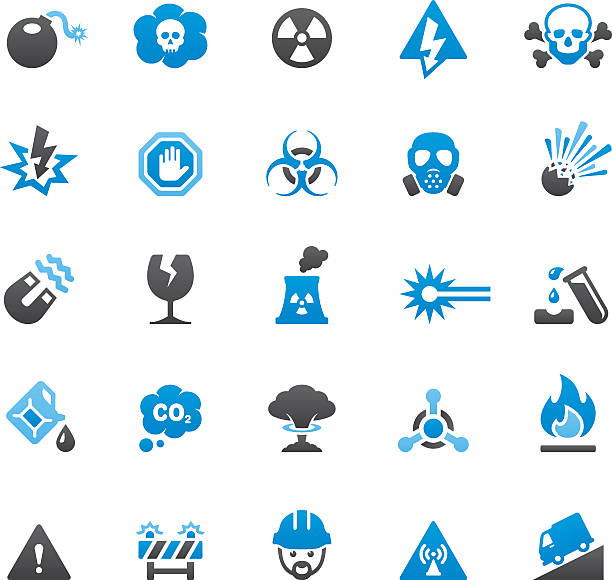 niebezpieczeństwo i ostrzeżenie znak - nuclear power station danger symbol radioactive stock illustrations