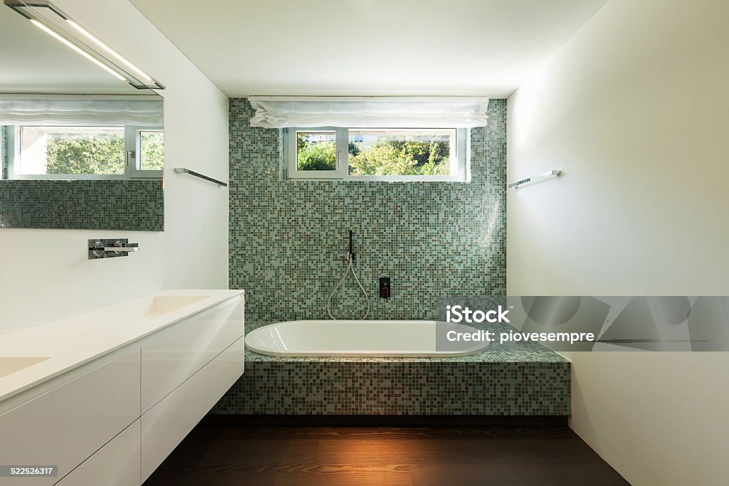 Interior of modern house, bathroom Architecture modern design, indoor of a bathroom Apartment Stock Photo
