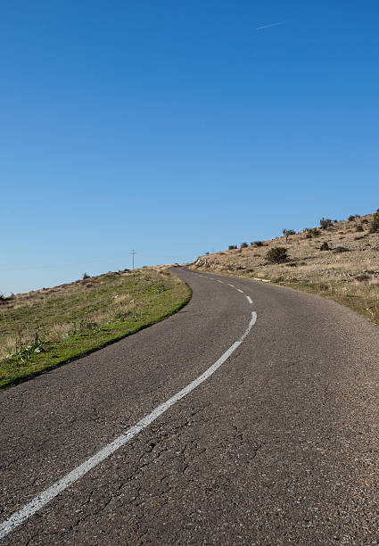 Empty mountain asphalt road stock photo