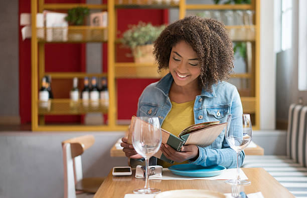 istock Woman reading the menu at a restaurant 522527456