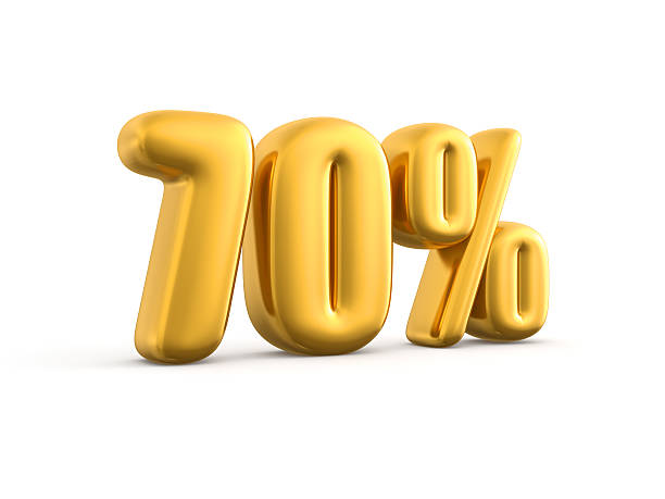 istock 70 Percent gold, 3d render illustration. 522528298