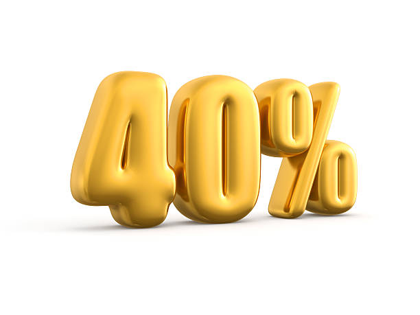 istock 40 Percent gold, 3d render illustration. 522528372