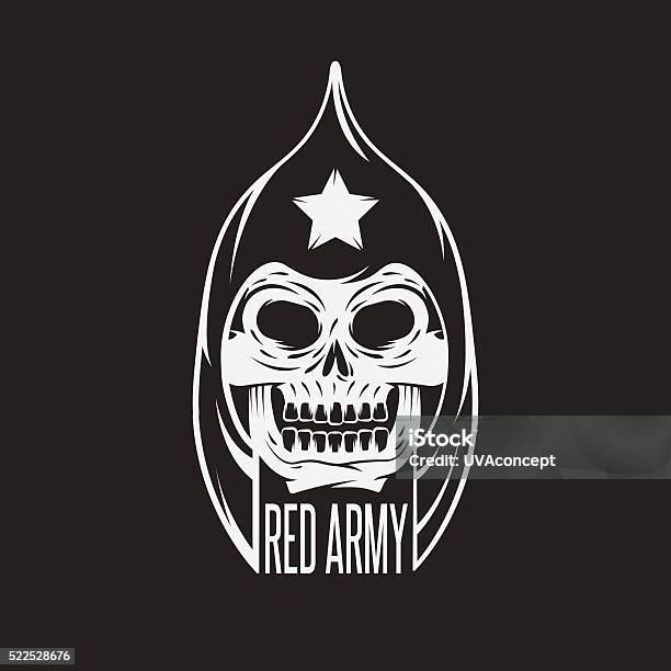 Red Army Soldier Skull Vector Design Template Stock Illustration - Download Image Now - Adult, Aggression, Armed Forces