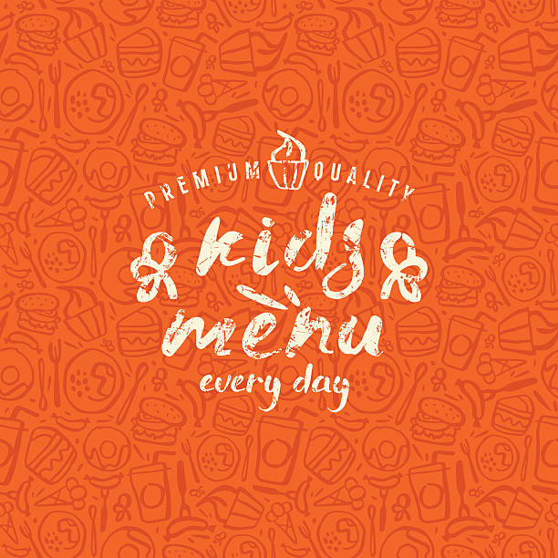 illustrations, cliparts, dessins animés et icônes de menu enfants étiquette motif uniforme et de restauration rapide - food backgrounds