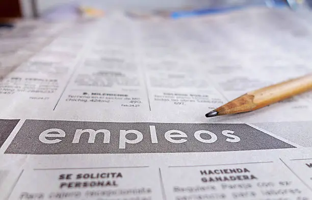 Employment section of Spanish  or Hispanic newspaper