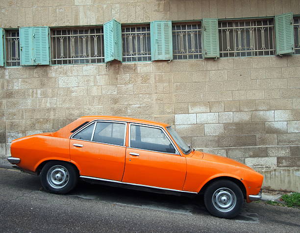 istock Old Orange Vintage Car 522535384