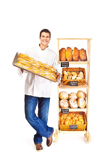 istock Smiling Local Small Business Bakery Store Owner on White Background 522535404