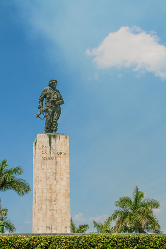Santa Clara, Cuba - March 24, 2015: Revolutionary Che Guevara memorial stands above his Mausoleum in Santa Clara, Cuba 