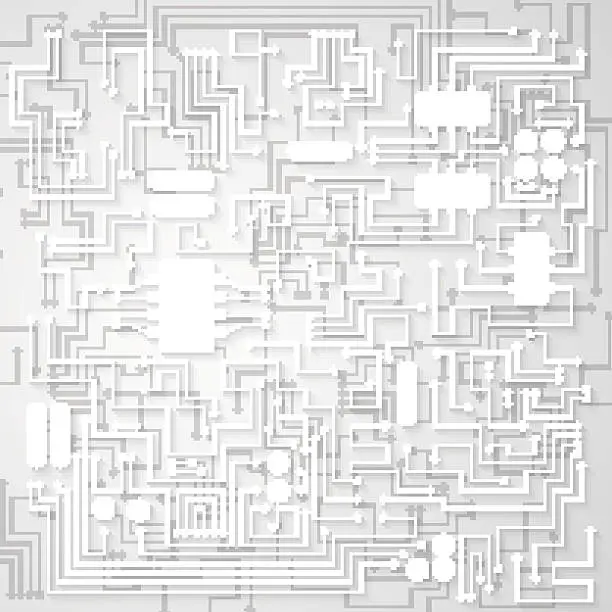 Vector illustration of Tridimensional circuit board
