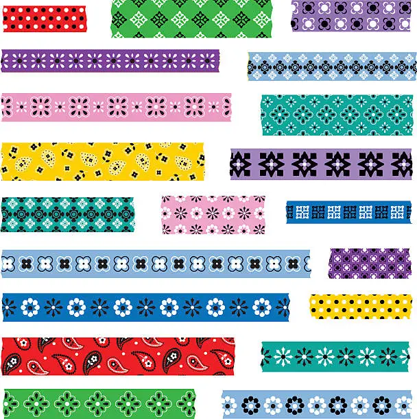 Vector illustration of bandana washi patterns