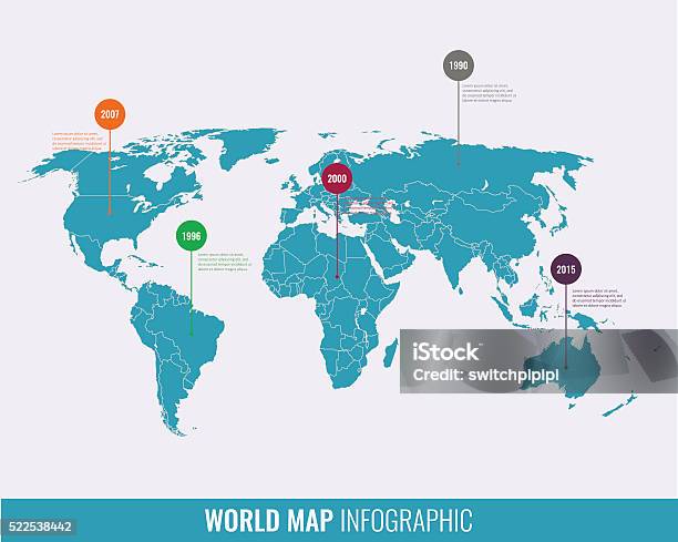 Weltkarte Infographic Template Alle Länder Gruppierungsfunktion Ausgewählt Stock Vektor Art und mehr Bilder von Weltkarte