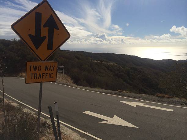 istock Two Way Traffic Sign on Narrow Road 522538539