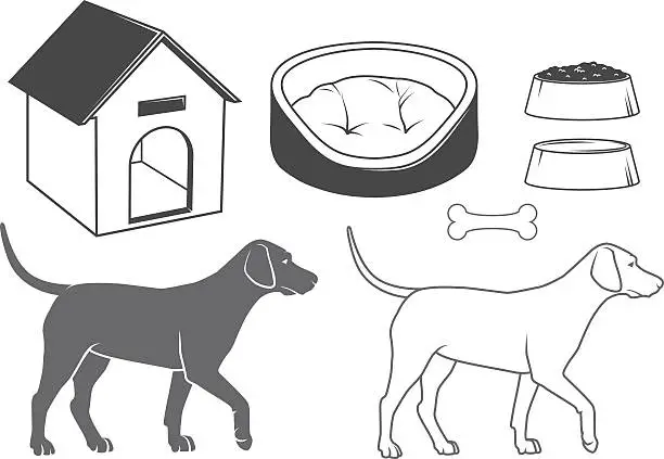 Vector illustration of Dog set