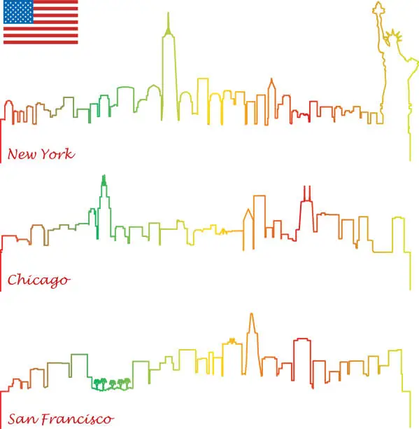 Vector illustration of USA Skyline