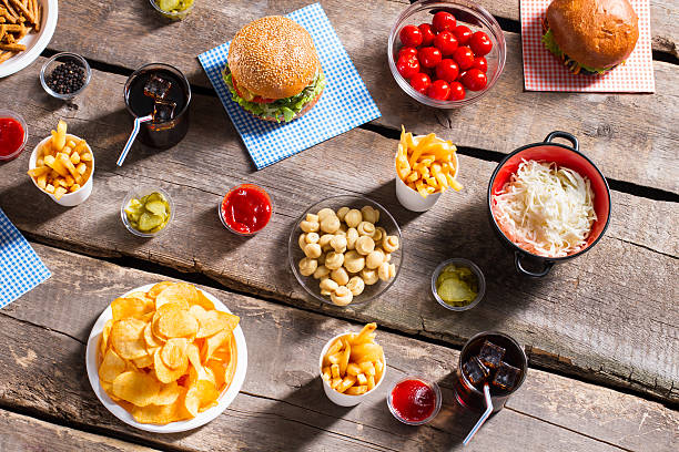 istock Chips with sauerkraut and burgers. 522540448