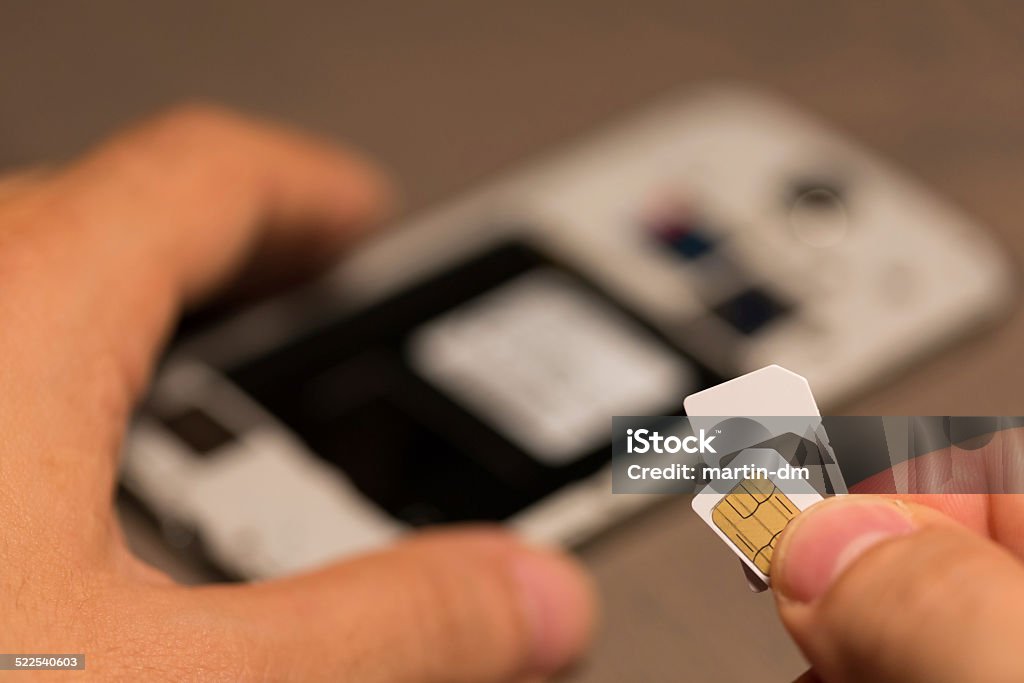 Sim card Sim card for a mobile phone SIM Card Stock Photo
