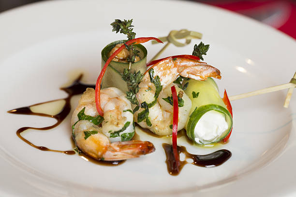 istock Tails of prawns with cucumber 522543162