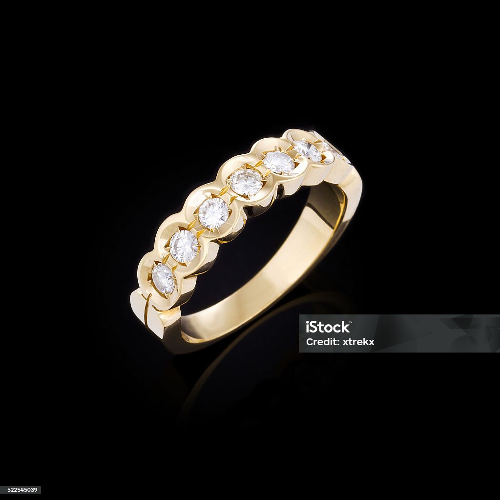 Diamond ring on black background Adult Stock Photo