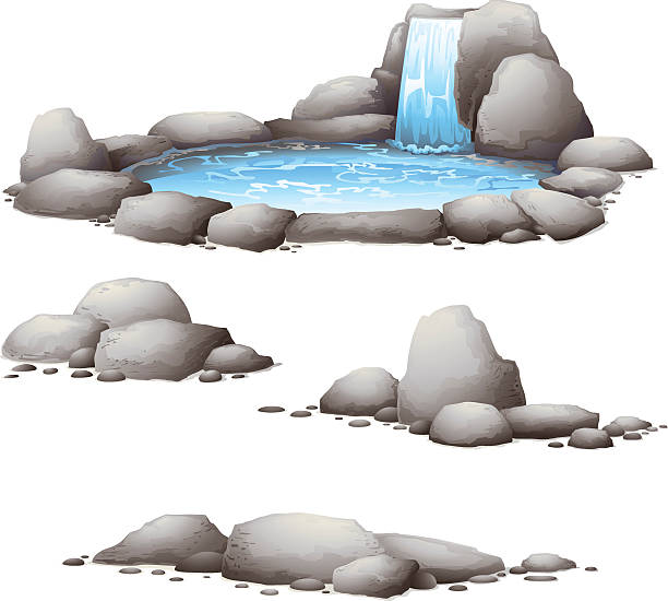 록스 및 결석 - waterfall stream river water stock illustrations