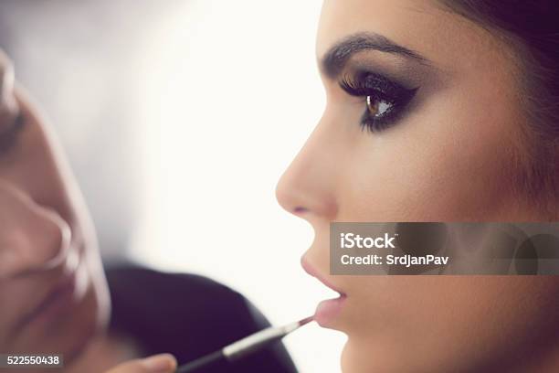 Perfect Makeup Application Stock Photo - Download Image Now - Make-Up, Ceremonial Make-Up, Stage Make-Up