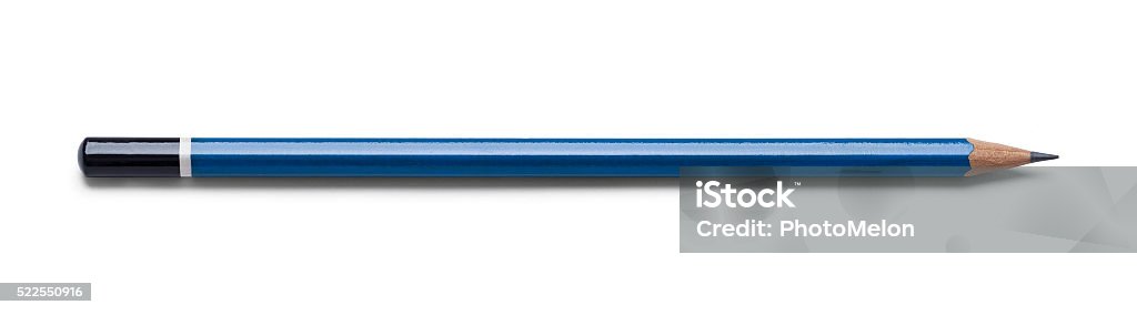 Blue Drawing Pencil HB Art Drawing Pencil Isolated on a White Background. Pencil Stock Photo