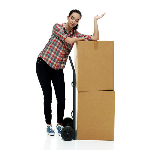 istock Female sleeping and being tired with box 522551694