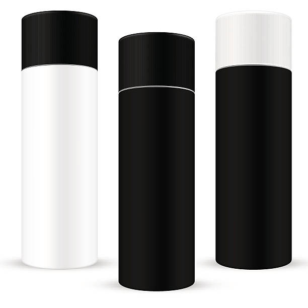istock Set of tall round container with ribbed screw cap/lid 522553244