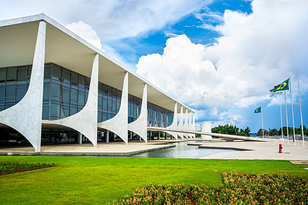 Planalto Palace in Brasilia, Capital of Brazil Brasilia, Brazil - November 18, 2015: Planalto Palace, the official workplace of the President of Brazil, located in the national capital of Brasilia. brasilia stock pictures, royalty-free photos & images