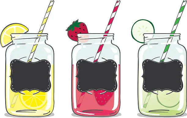 Vector illustration of Mason Jar Drinks