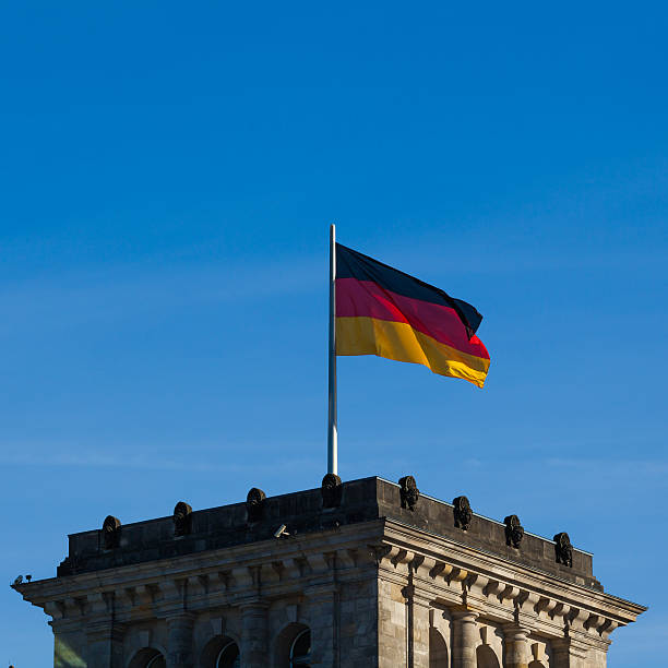 istock germany flag on fky background 522555532