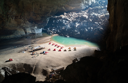 The cave is nearly Sondoong cave in Quang Binh provice, Viet Nam. Best place for camping