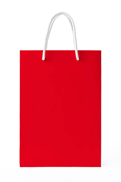 istock Isolated shot of blank red shopping bag on white background 522556708
