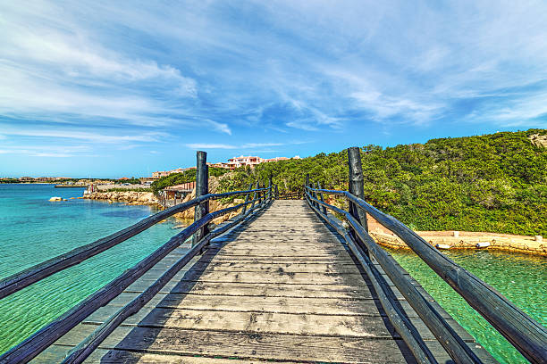 Small wooden bridge in Porto Cervo, Sardinia