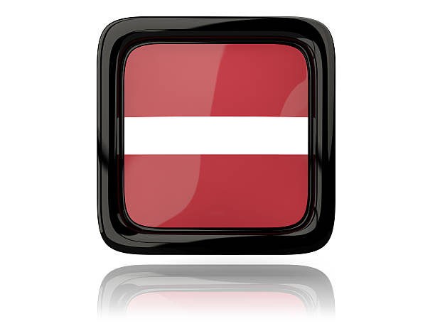 Square icon with flag of latvia. 3D illustration