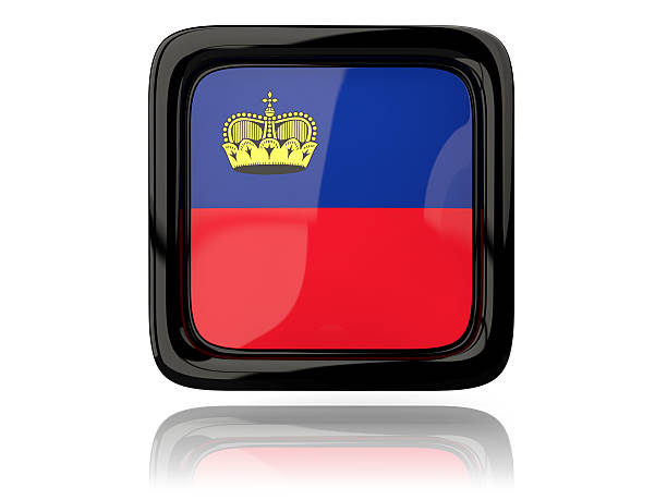Square icon with flag of liechtenstein. 3D illustration