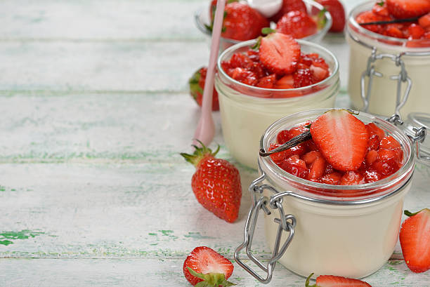 istock Panna cotta with strawberries 522558872