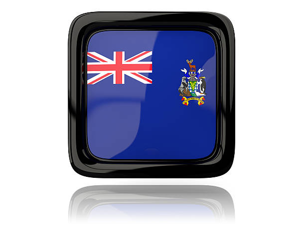 kwadrat ikony z flagą gruzja południowa - south sandwich islands zdjęcia i obrazy z banku zdjęć