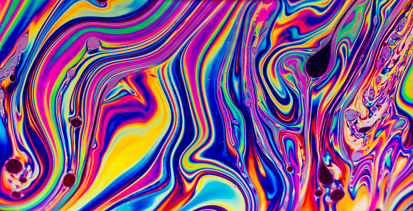 Rainbow colors created by soap, bubble,or oil makes can use for background