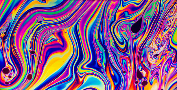 rainbow colors created by soap, bubble - 幻覺色調的 個照片及圖片檔