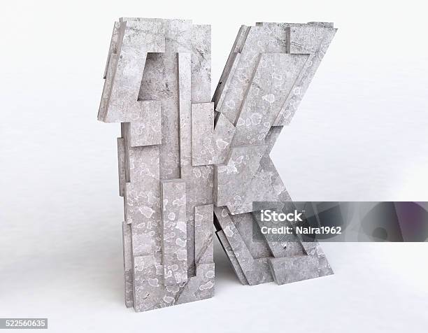 Stone Letter K Stock Photo - Download Image Now - Alphabet, Basalt, Block Shape