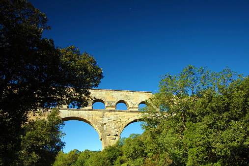 Pont du Gard is the tallest aqueduct and bridge built in Europe by the Romans, Provence, France