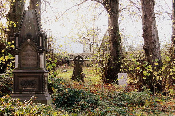 istock Gravestones in Abandoned and Derelict Cemetery 522566619