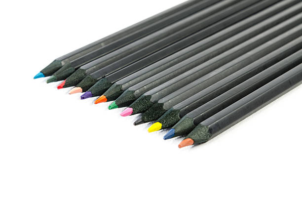 istock black colorful pencils on white background 522566917