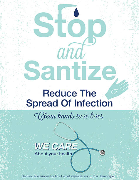 illustrazioni stock, clip art, cartoni animati e icone di tendenza di mano poster disinfettante - antibacterial washing hands washing hygiene