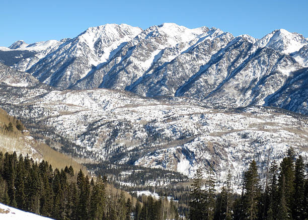istock Colorado mountain range covered in snow 522579291