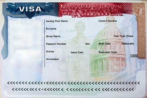 Passport with USA visa entry admitted